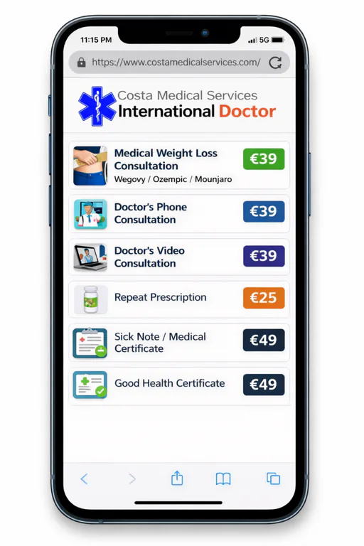 Costa Medical Services phone consultation