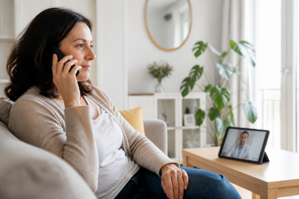 Paciente durante una consulta médica online en España